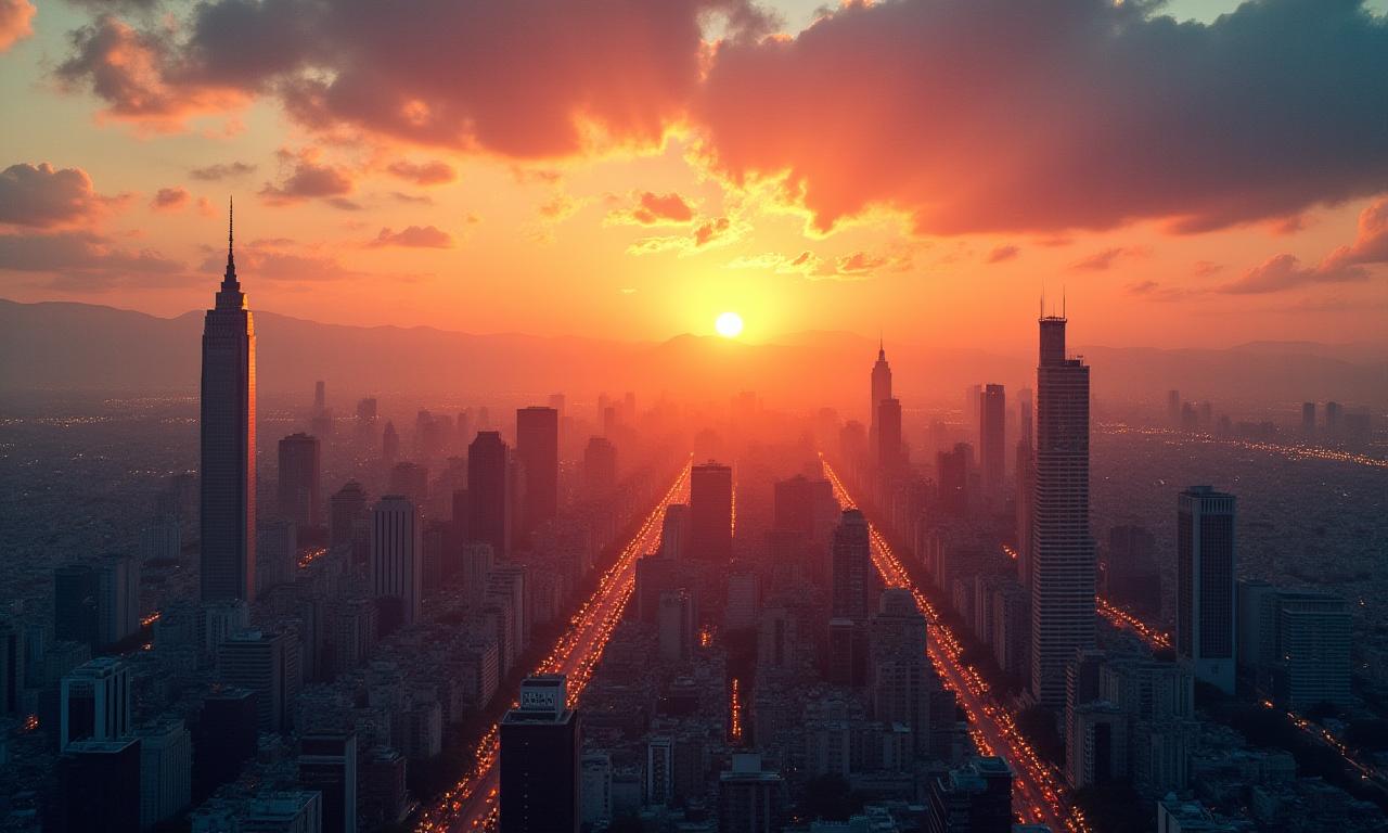 Ciudad de México skyline al atardecer